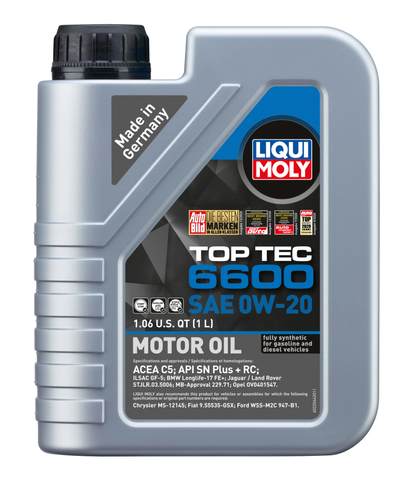LIQUI MOLY 1L Top Tec 6600 Motor Oil SAE 0W20 – AJ-USA, Inc