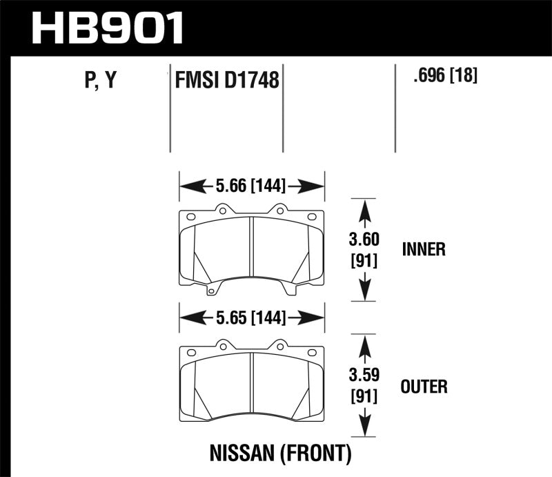 Hawk 12-16 Nissan Patrol Latin America LTS Street Brake Pads - Front