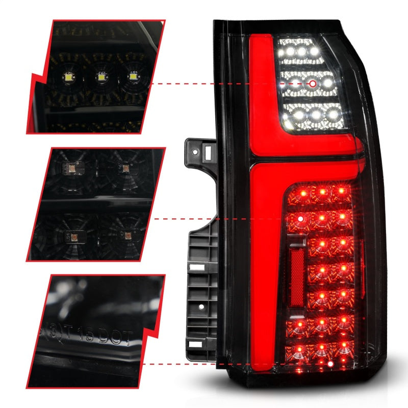 ANZO 15-20 Chevrolet Tahoe Sequential LED Tube Taillights Black