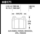 Hawk 69-77 & 84-89 Porsche 911 DTC-70 Front Race Brake Pads