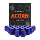 Mishimoto Steel Acorn Lug Nuts M12 x 1.5 - 24pc Set - Blue