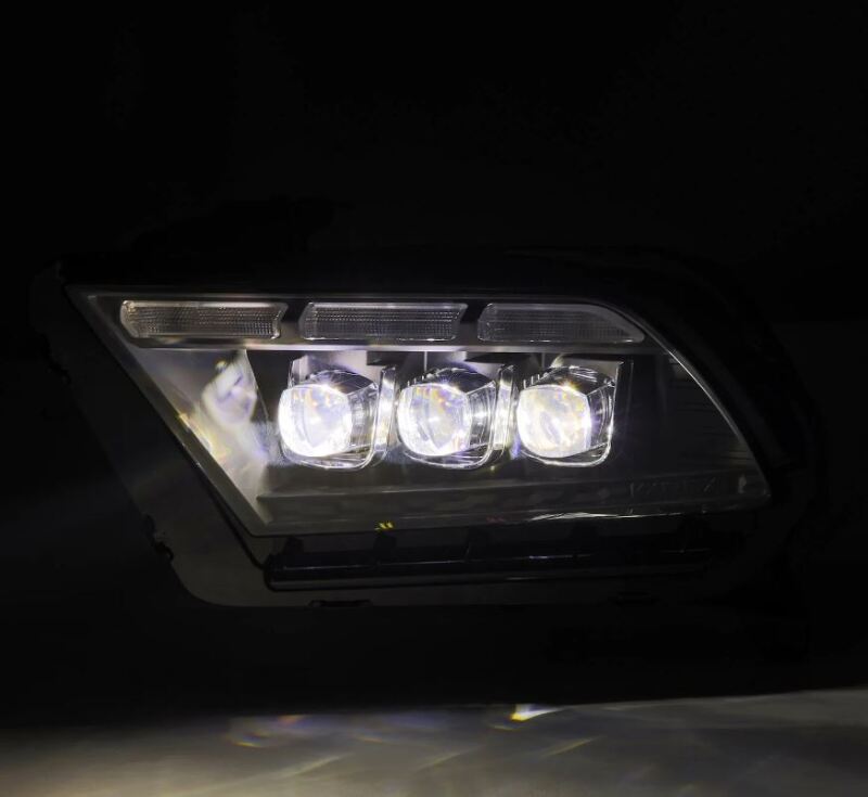 AlphaRex 10-12 Ford Mustang NOVA-Series LED Proj. Headlights Alpha-Blk w/Activ Lght & Seq.Sig SB DBL