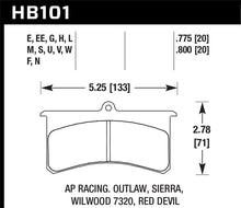 Load image into Gallery viewer, Hawk Wilwood SL AP Racing Outlaw .8 Inch Super-lite Brake Pad Set