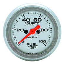 Load image into Gallery viewer, Autometer Ultra-Lite 52mm 0-100 PSI Electronic Fuel Pressue Gauge