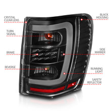 Load image into Gallery viewer, ANZO 1999-2004 Jeep Grand Cherokee LED Tail Lights w/ Light Bar Black Housing Clear Lens