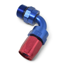 Load image into Gallery viewer, Russell Performance Hose End #8 Hose to #8 Radius Inlet Port 90 Deg Red/Blue