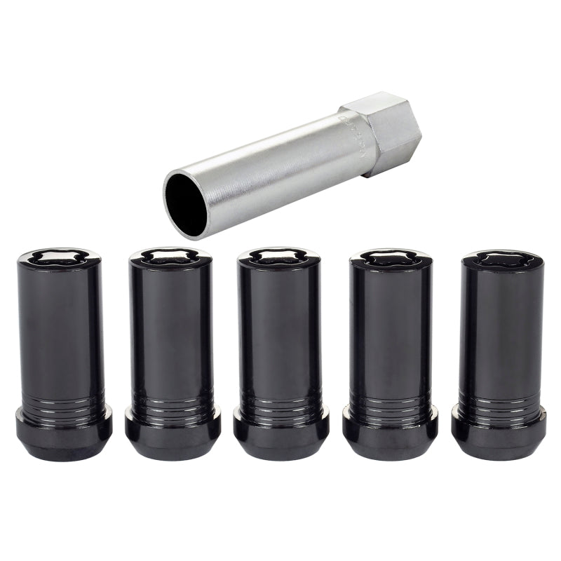 McGard Wheel Lock Nut Set - 5pk. (Tuner / Cone Seat) 1/2-20 / 13/16 Hex / 1.60in. Length - Black