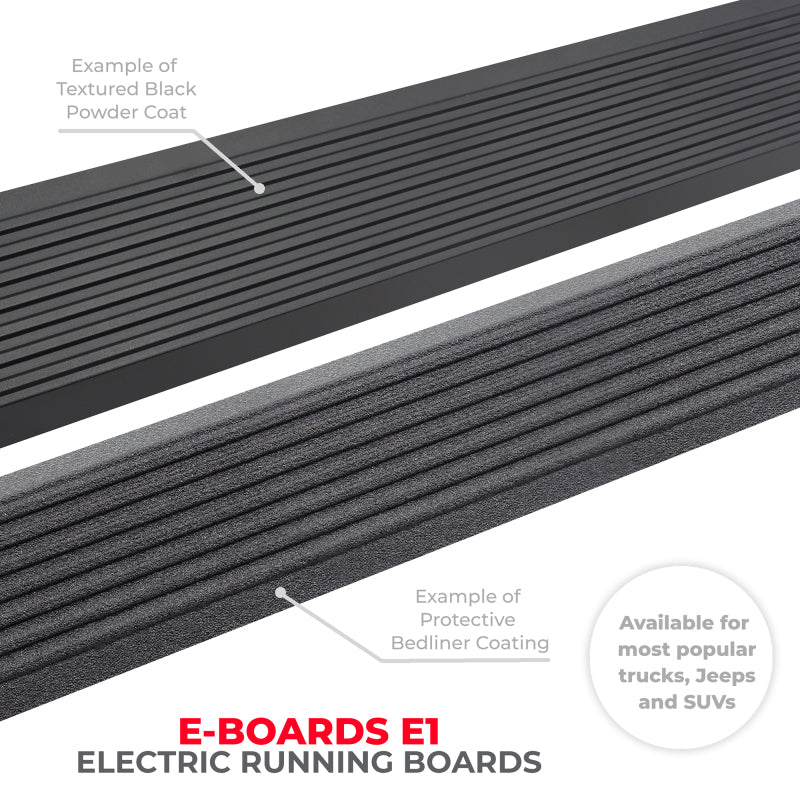 Go Rhino 22-23 Toyota Tundra Double Cab 4dr E-BOARD E1 Electric Running Board Kit - Bedliner Coating