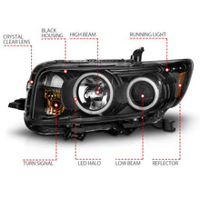 Load image into Gallery viewer, ANZO 2008-2010 Scion Xb Projector Headlights w/ Halo Black