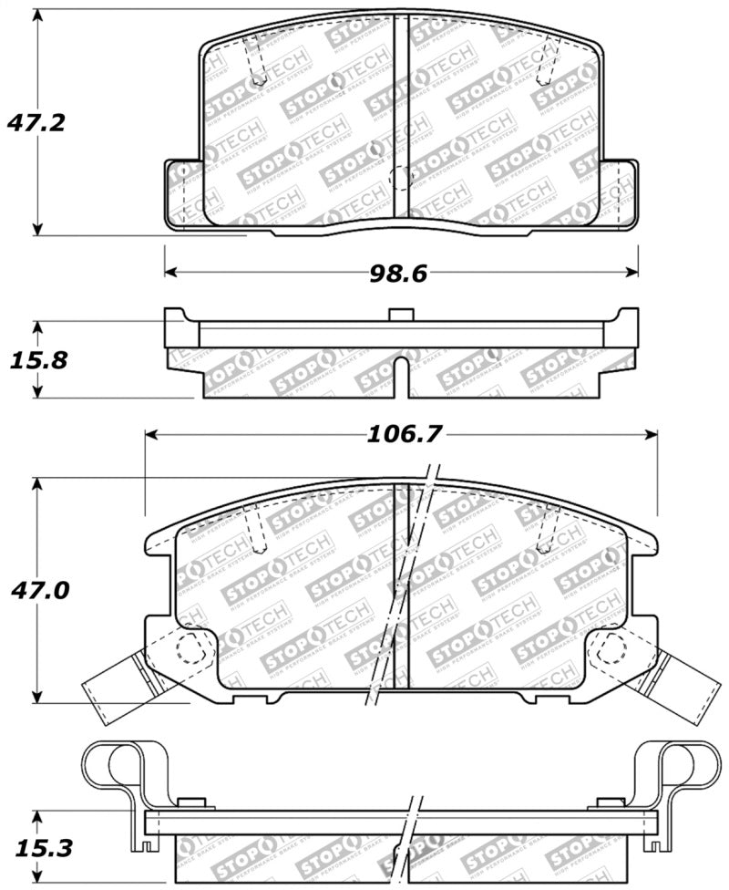 StopTech Performance 1/90-95/00-05 Toyota MR2/Spyder Rear Brake Pads