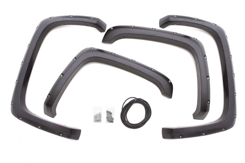 Lund 19-22 GM Silverado/Sierra RX-Flat Smooth Elite Series Fender Flares w/Black Bolts - Black 4pc