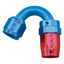 Load image into Gallery viewer, Russell Performance -8 AN Red/Blue 150 Degree Full Flow Swivel Hose End (With 3/4in Radius)