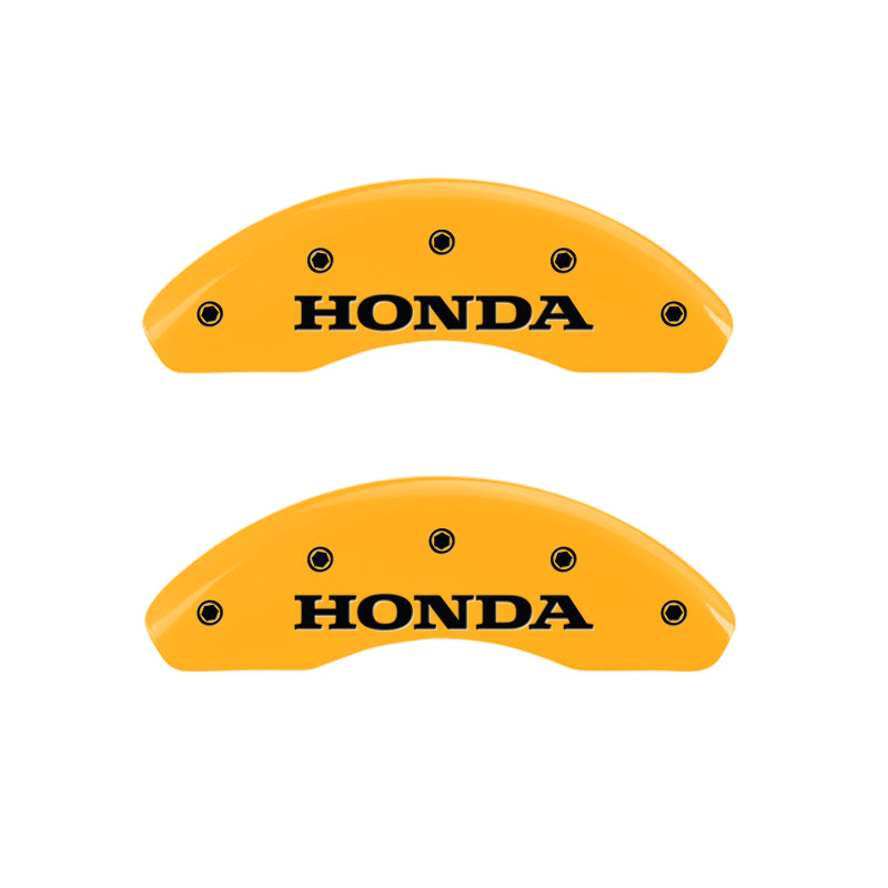 MGP 4 Caliper Covers Engraved Front & Rear Honda Yellow Finish Black Char 2010 Honda CR-V