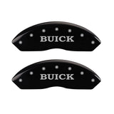 MGP 4 Caliper Covers Engraved Front Buick Engraved Rear Buick Shield Black finish silver ch