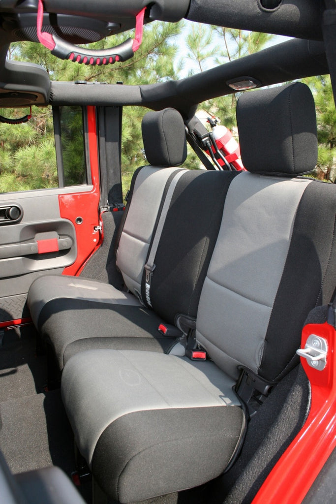 Rugged Ridge Seat Cover Kit Black/Gray 07-10 Jeep Wrangler JK 4dr