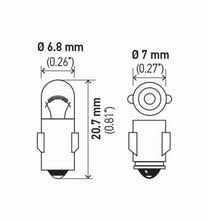 Load image into Gallery viewer, Hella Bulb 3898 12V 2W Ba7S T2 (2)