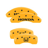 MGP 4 Caliper Covers Engraved Front Honda Rear H Logo Yellow Finish Black Char 2000 Honda Accord