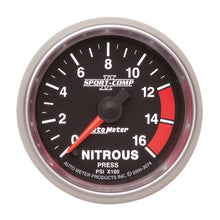 Load image into Gallery viewer, Autometer Sport-Comp II 52mm Full Sweep Electronic 0-1600 PSI Nitrous Pressure Gauge