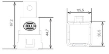 Load image into Gallery viewer, Hella Mini ISO Relay 12V SPDT w/ Mounting Bracket (Minimum Order Qty 150)