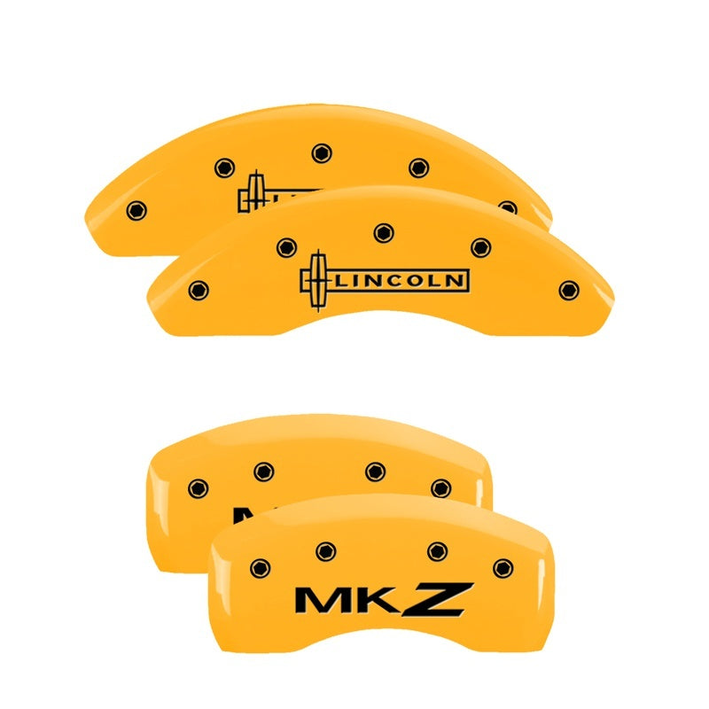 MGP 4 Caliper Covers Engraved Front Lincoln Rear MKZ Yellow Finish Black Char 2011 Lincoln MKZ