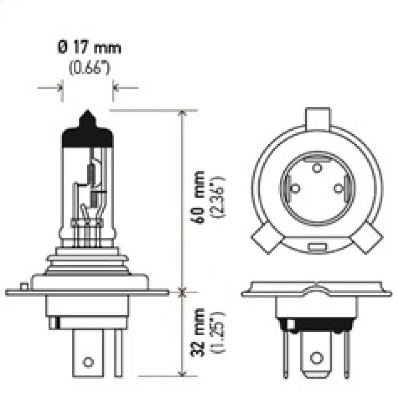 Hella H4 24V 75/70W P43t T4.625 Halogen Bulb