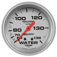 Load image into Gallery viewer, Autometer Ultra-Lite 66.7mm Mechanical 60-140 Degree C Water Temperature Gauge w/ 6in Tubing