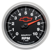 Load image into Gallery viewer, AutoMeter Gauge Tachometer 3-3/8in. 10K RPM In-Dash Chevy Red Bowtie Black