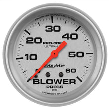 Load image into Gallery viewer, Autometer Ultra-Lite 2-5/8in Blower Pressure Gauge - 60PSI / Mechanical