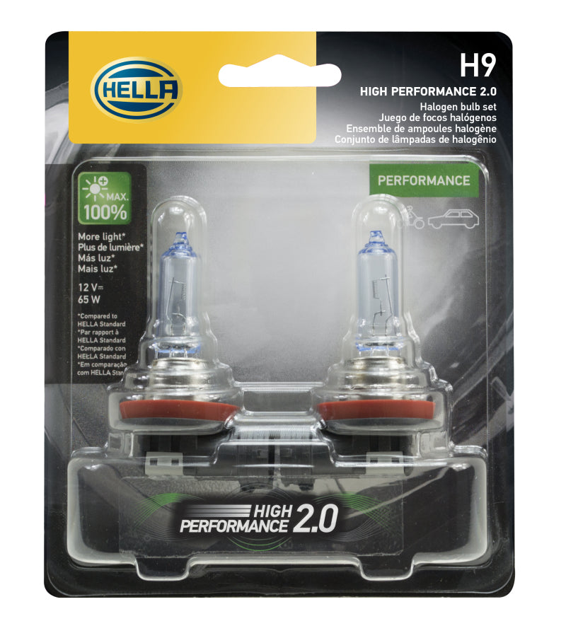 Hella H9 12V 65W PGJ19-5 HP 2.0 Halogen Bulbs