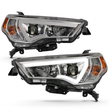 Load image into Gallery viewer, ANZO 14-18 Toyota 4 Runner Plank Style Projector Headlights Chrome w/ Amber