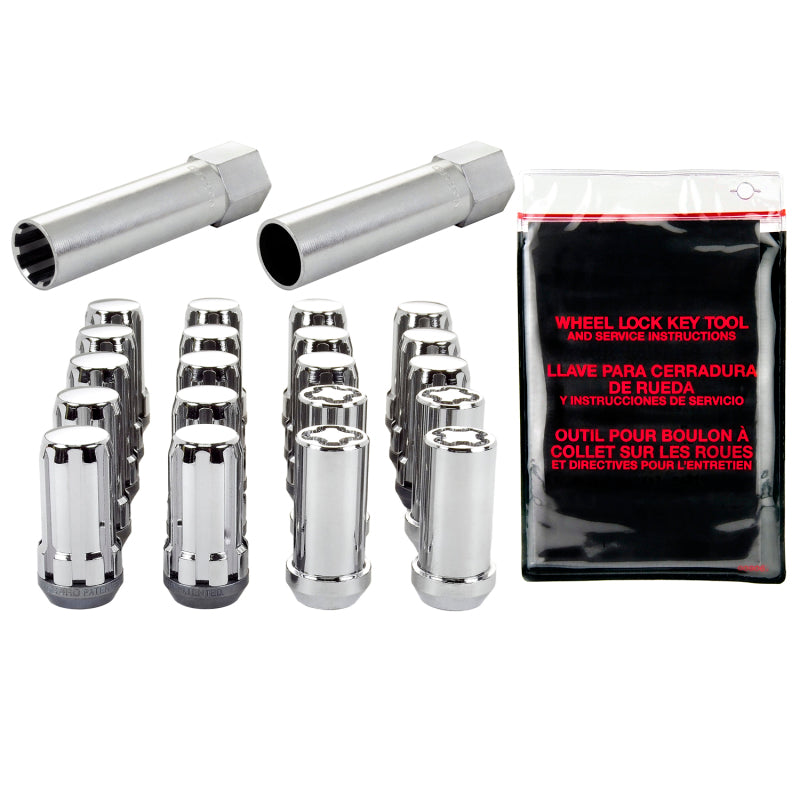 McGard SplineDrive Tuner 5 Lug Install Kit w/Locks & Tool (Cone) 1/2-20 / 13/16 Hex - Chrome