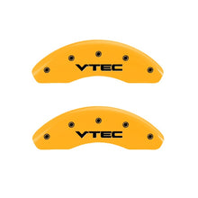 Load image into Gallery viewer, MGP 2 Caliper Covers Engraved Front Vtech Yellow Finish Black Characters 2009 Honda Civic