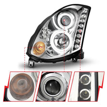 Load image into Gallery viewer, ANZO 2003-2007 Infiniti G35 Projector Headlights w/ Halo Chrome (CCFL) (HID Compatible)