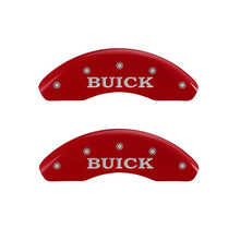 Load image into Gallery viewer, MGP 4 Caliper Covers Engraved Front Buick Rear Red Finish Silver Char 2002 Buick LeSabre