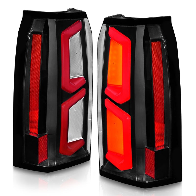 ANZO 2015-2020 Chevrolet Tahoe LED Tail Lights w/ Light Bar Black Housing Clear Lens