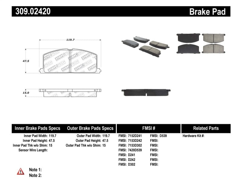 StopTech Performance Brake Pads