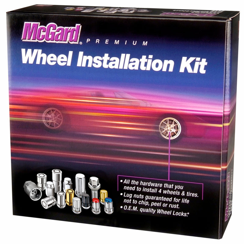 McGard 6 Lug Hex Install Kit w/Locks (Cone Seat Nut) M12X1.5 / 13/16 Hex / 1.5in. Length - Chrome