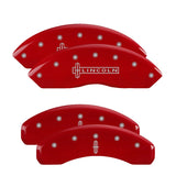 MGP 4 Caliper Covers Engraved Front & Rear Lincoln Red finish silver ch