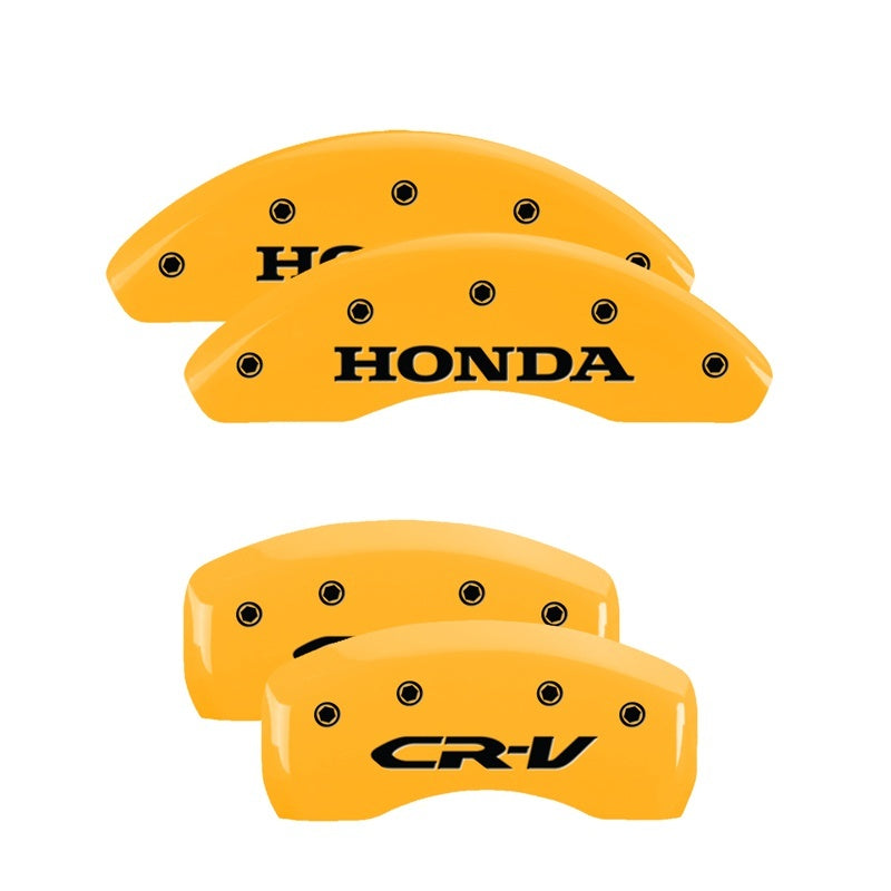 MGP 4 Caliper Covers Engraved Front Honda Rear CR-V Yellow Finish Black Char 2009 Honda CR-V