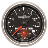 Autometer Sport-Comp II Full Sweep Electronic 0-1600 Deg F EGT/Pyrometer Peak & Warn w/ Elec Control