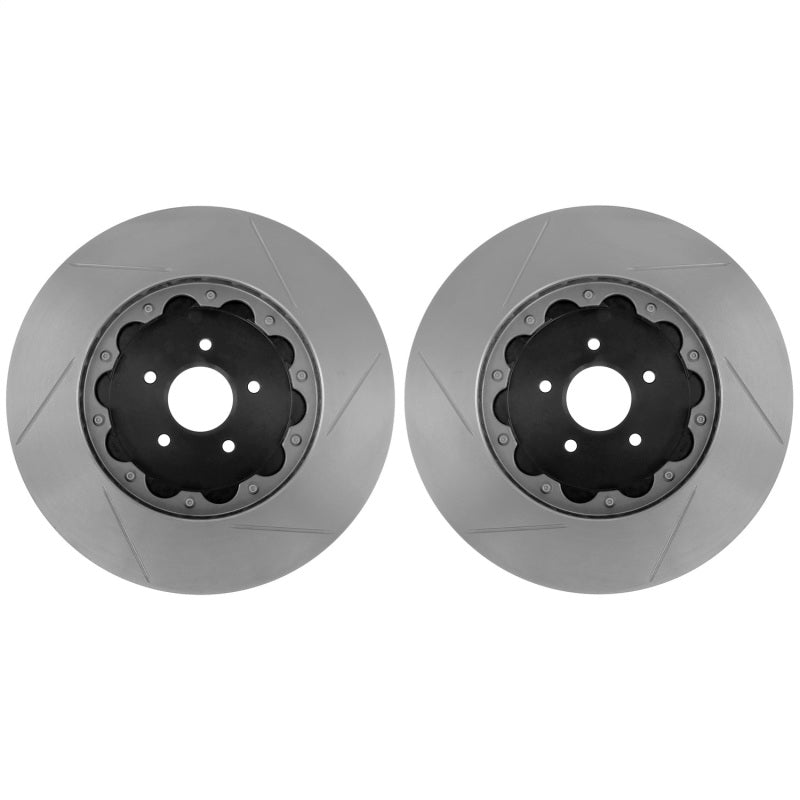 StopTech 09-15 Cadillac CTS-V AeroRotor 2pc Drilled and Zinc Plated Front Rotor (Pair)