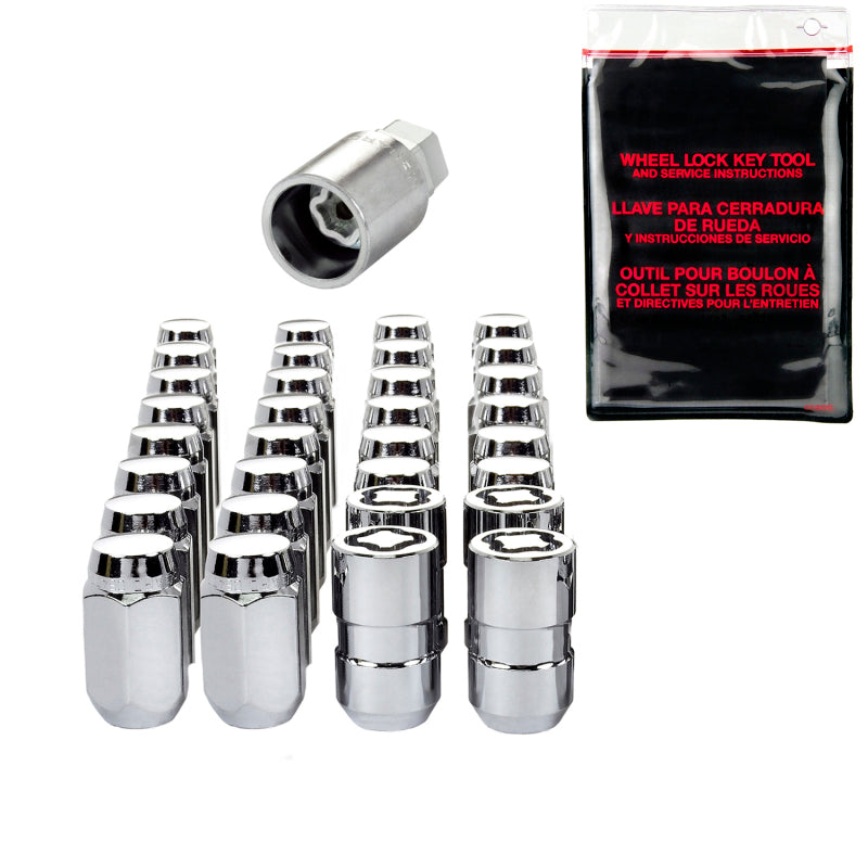 McGard 8 Lug Hex Install Kit w/Locks (Cone Seat Nut) M14X1.5 / 22mm Hex / 1.635in. Length - Chrome