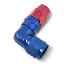 Load image into Gallery viewer, Russell Performance -12 AN Red/Blue 90 Degree Forged Aluminum Swivel Hose End