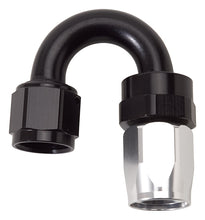 Load image into Gallery viewer, Russell Performance -8 AN Black/Silver 180 Degree Tight Radius Full Flow Swivel Hose End