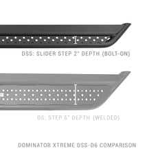 Load image into Gallery viewer, Go Rhino Dominator Extreme DSS Sliders - Tex Blk - 87in