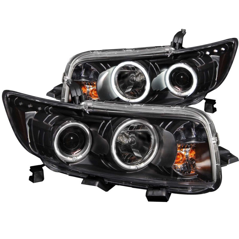 ANZO 2008-2010 Scion Xb Projector Headlights w/ Halo Black