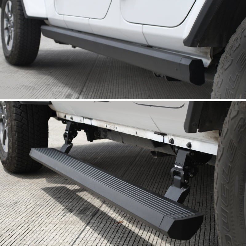 RealTruck 18-24 Jeep Wrangler 4dr VoltStep Electric Running Board Kit (Drilling Req.) - Tex. Blk