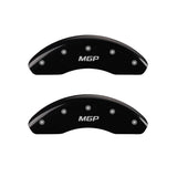 MGP 4 Caliper Covers Engraved Front & Rear MGP Black Finish Silver Characters 2016 Fiat 500X