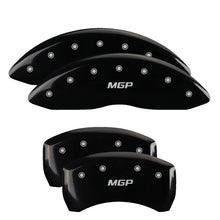 Load image into Gallery viewer, MGP 4 Caliper Covers Engraved Front &amp; Rear Lincoln Black finish silver ch