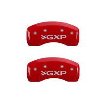 Load image into Gallery viewer, MGP 4 Caliper Covers Engraved Front Pontiac Engraved Rear GXP Red finish silver ch